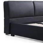 Domus Black Leather Bed