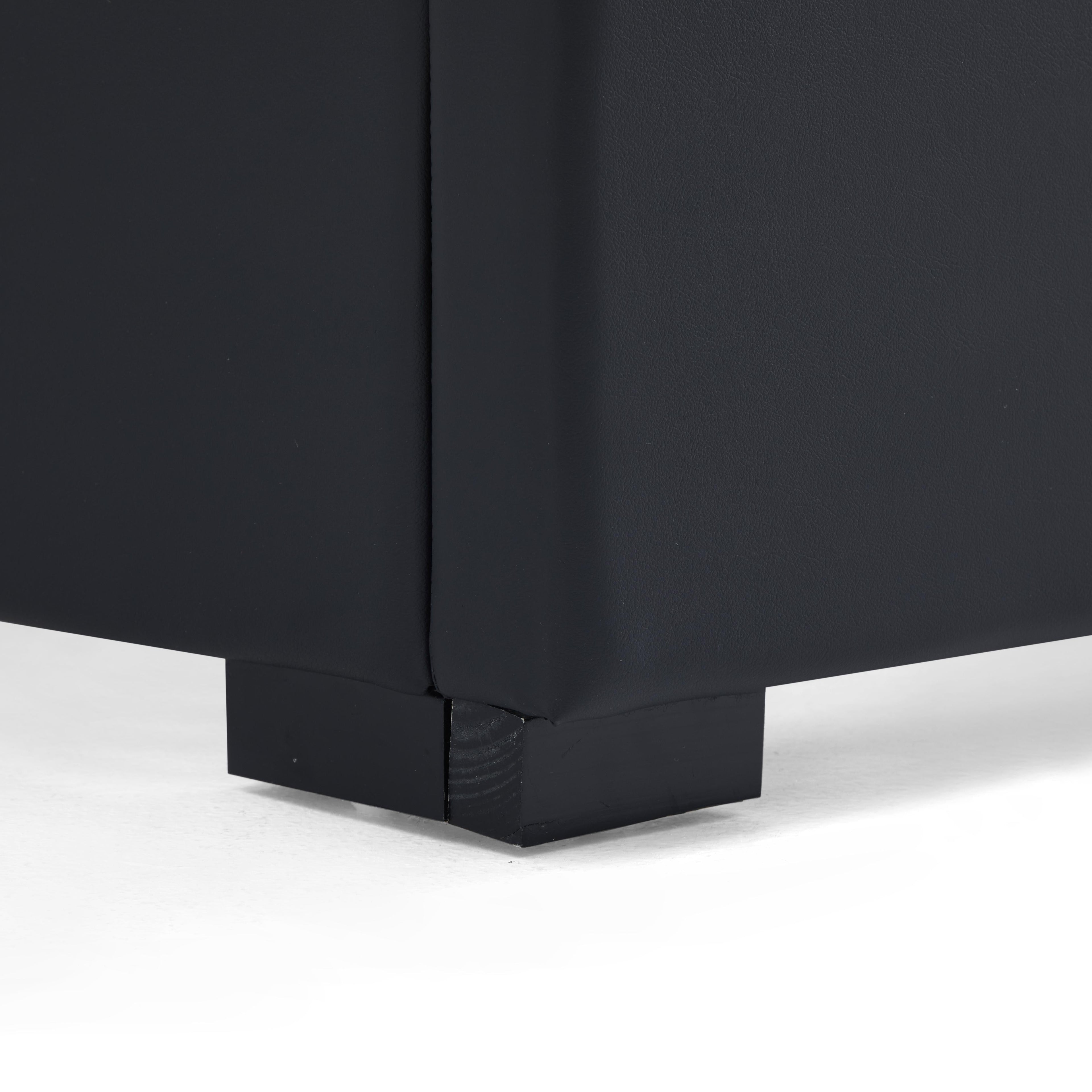 Domus Black Leather Bed