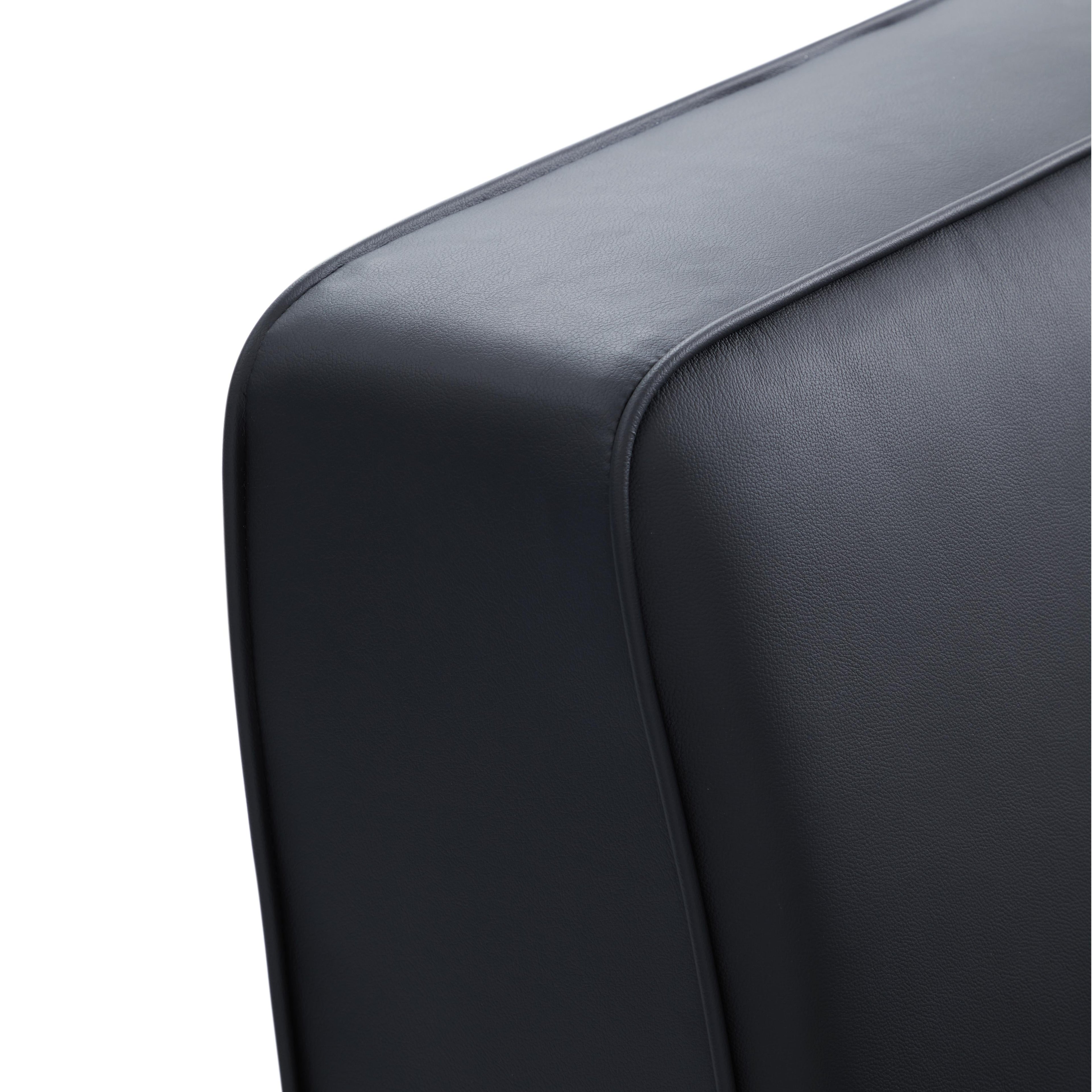 Domus Black Leather Bed