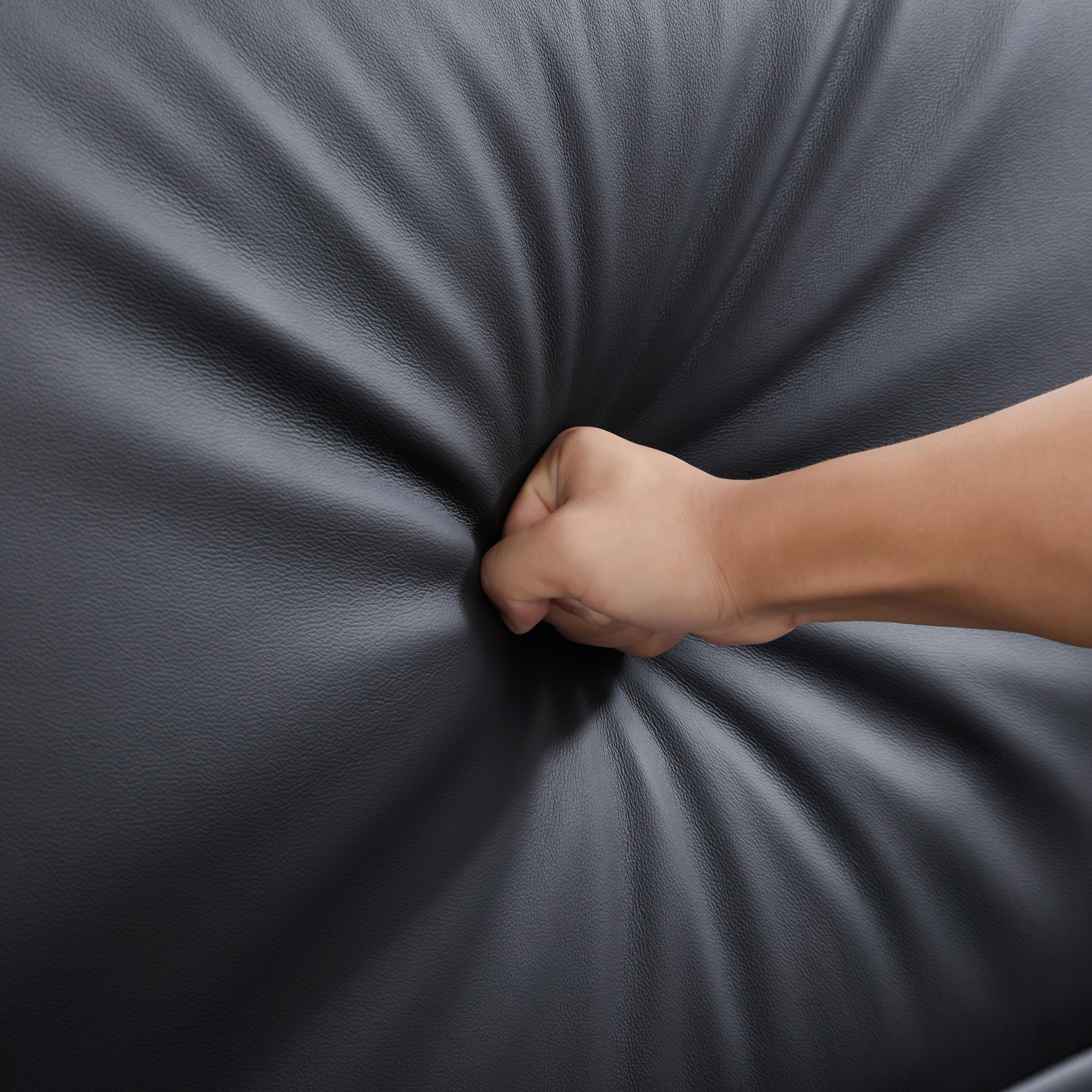 Domus Black Leather Bed