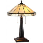 Lampe de table à 2 lumières de style Tiffany Mission Design