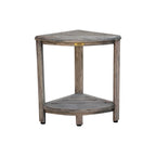 CoastalVogue, Étagère de douche d'angle en teck, Tabouret de douche pour se raser les jambes, Repose-pieds de douche, Tabouret de douche en teck, Tabouret de douche d'angle