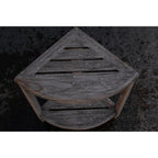 CoastalVogue, Étagère de douche d'angle en teck, Tabouret de douche pour se raser les jambes, Repose-pieds de douche, Tabouret de douche en teck, Tabouret de douche d'angle