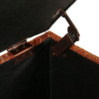 Banc de rangement rembourré Copper Grove Muscari avec bordure cloutée