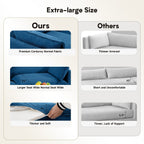 Canapé sectionnel en velours côtelé avec poufs amovibles et coussins ultra-doux pour salon et chambre