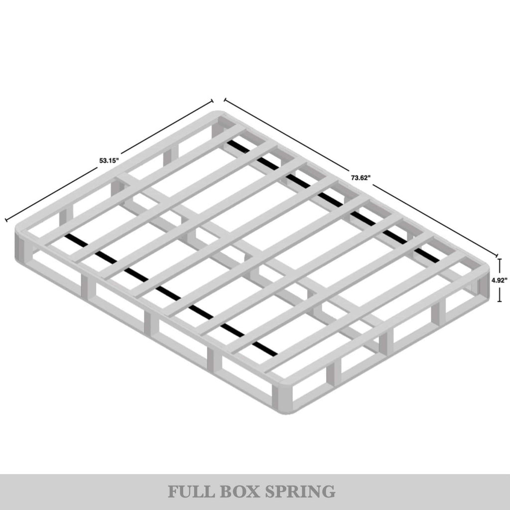 Sommier à ressorts en bois massif CraftPorch de 5 pouces avec lattes en bois et revêtement en lin gris chaud