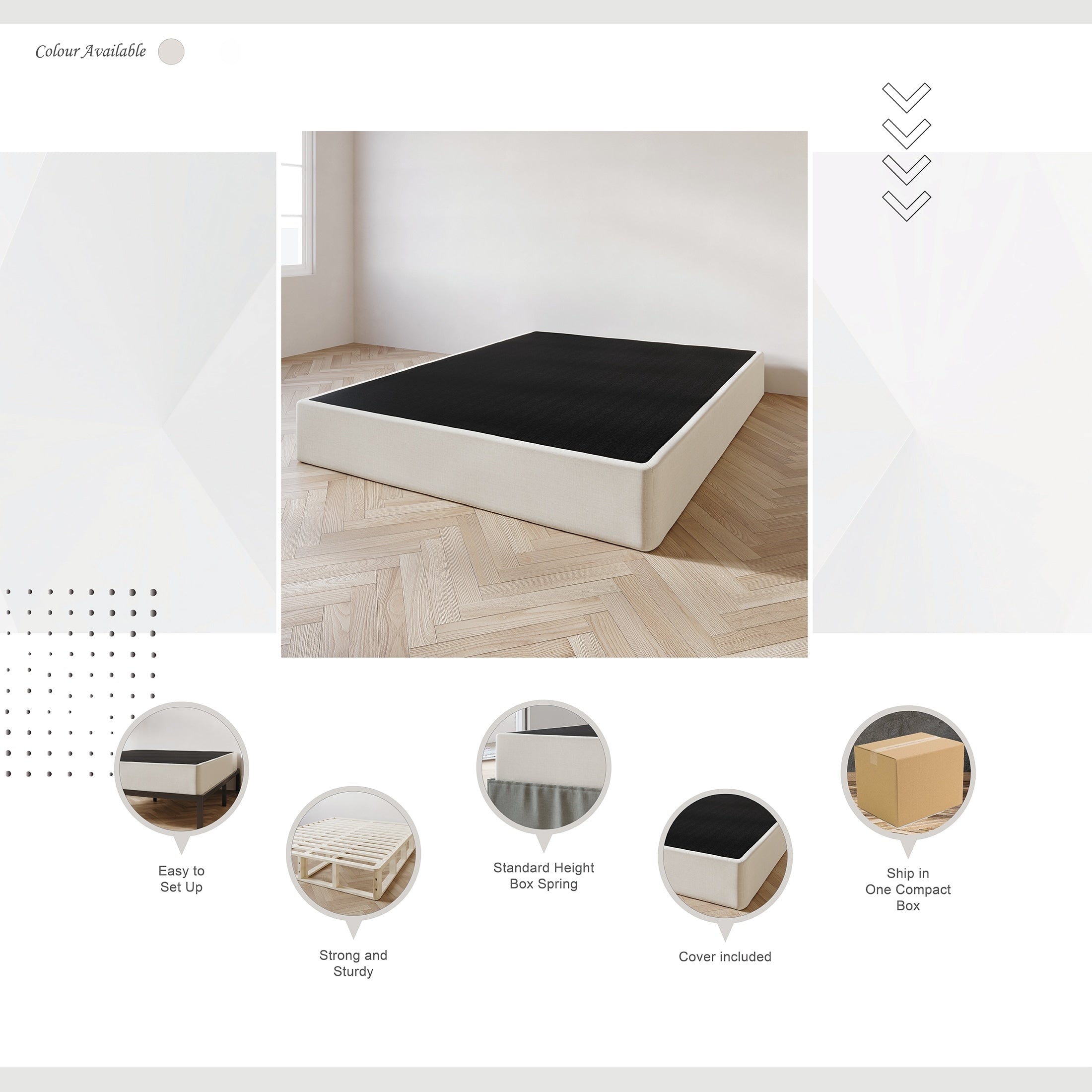 Sommier à ressorts en bois massif CraftPorch de 8 pouces avec lattes en bois