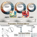 Miroir mural moderne abstrait en spirale avec collage Designart