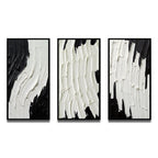 Designart Momentary Spirit Noir et Blanc Abstrait II Peinture Abstraite Cadre Galerie Murale Ensemble De 3 Pour La Décoration Intérieure