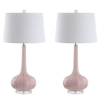 Lampe de table à LED Diamante 28,5 en verre, forme goutte d'eau, rose (lot de 2) par JONATHAN Y