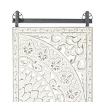 Décoration murale en bois blanc ivoire vieilli avec des accents noirs (lot de 2)