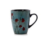 Service de table Elama Floral Accents 16 pièces en grès bleu