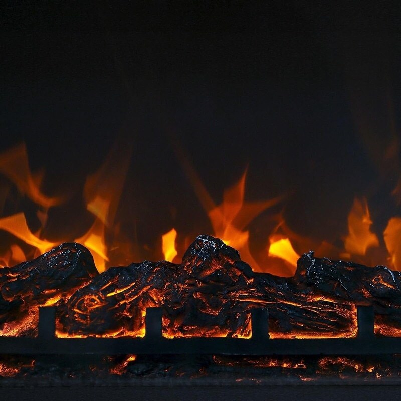 Foyer électrique encastrable avec chauffage réglable, luminosité, minuterie et protection contre la surchauffe, 1 400 W, homologué CSA