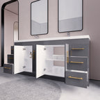 Meuble-lavabo autoportant Eliza de 72 po avec double vasque