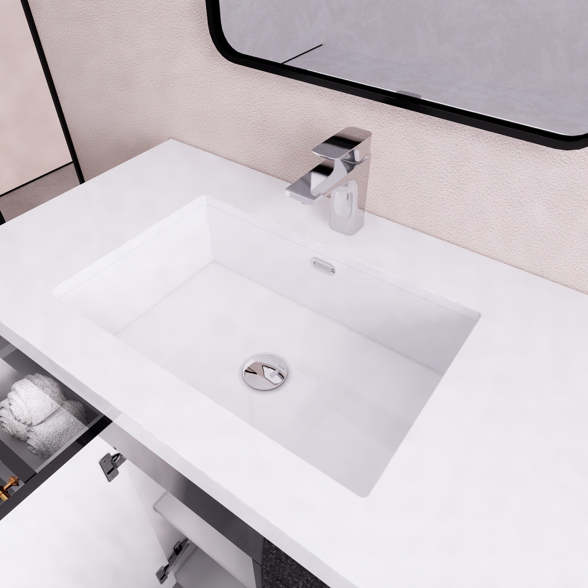 Meuble-lavabo autoportant Eliza de 72 po avec double vasque