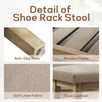 Banc à chaussures d'entrée Banc de rangement Banc rembourré