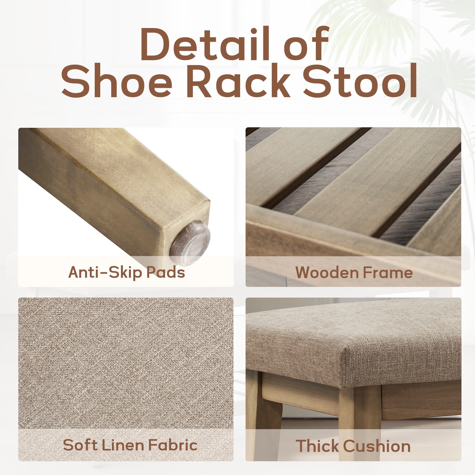 Banc à chaussures d'entrée Banc de rangement Banc rembourré