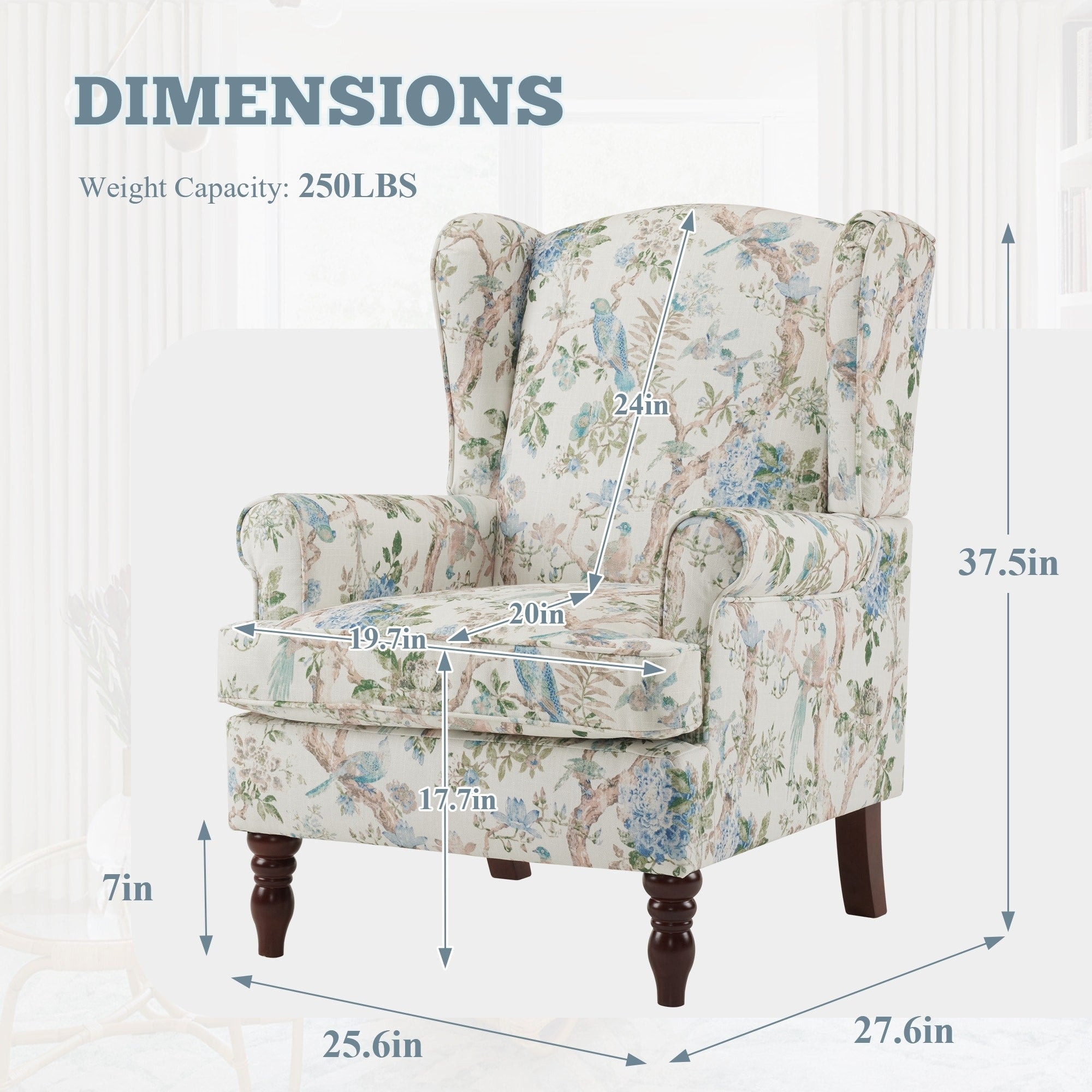 Fauteuil d'appoint moderne Erommy, fauteuil à dossier haut, canapé simple en tissu rembourré avec pieds en bois pour le salon