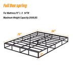 Ressort métallique à profil bas de 5 pouces, structure robuste avec revêtement gris