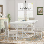 Table à manger de ferme pour 6 personnes, table de cuisine rectangulaire en bois de 70,8 pouces