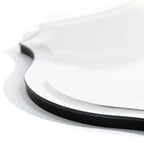 Miroir mural festonné élégant, oblong et biseauté, sans cadre