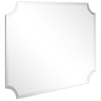 Miroir mural biseauté festonné rectangulaire sans cadre, pour salle de bain, coiffeuse, chambre à coucher, 1 bord biseauté - Transparent