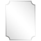 Miroir mural biseauté festonné rectangulaire sans cadre, pour salle de bain, coiffeuse, chambre à coucher, 1 bord biseauté - Transparent