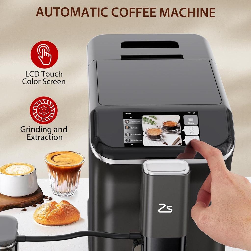 Machine à expresso entièrement automatique avec mousseur à lait automatique