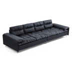 Lewis Adjustable Backrest Ultra-Wide Leather Sofa