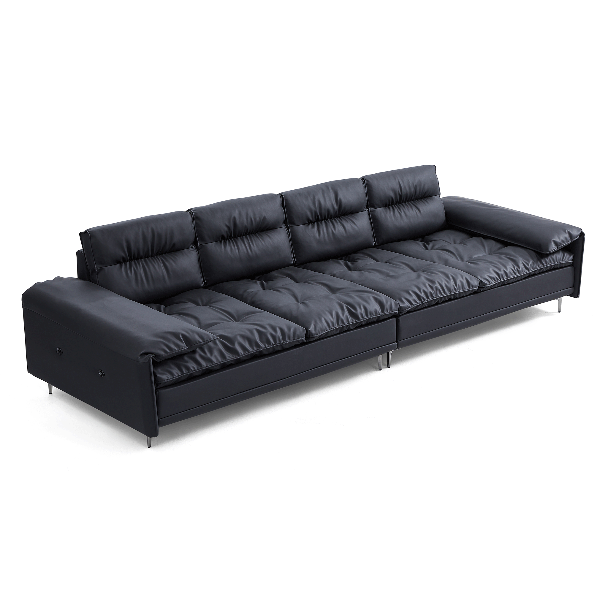 Lewis Adjustable Backrest Ultra-Wide Leather Sofa
