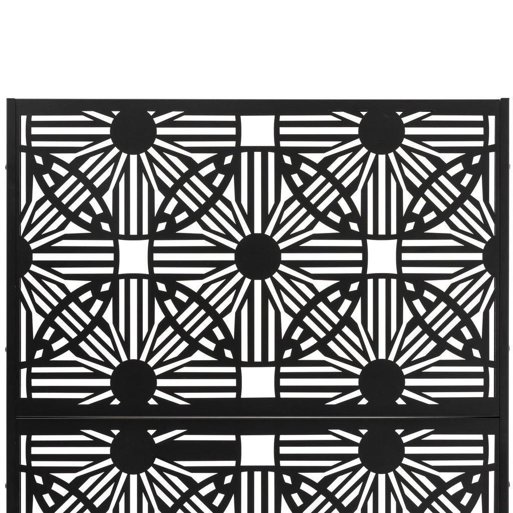 Paravent de confidentialité à 3 panneaux galvanisé à motifs floraux de 6 pieds de Glitzhome