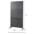 Paravent de confidentialité à 3 panneaux galvanisé à motifs floraux de 6 pieds de Glitzhome