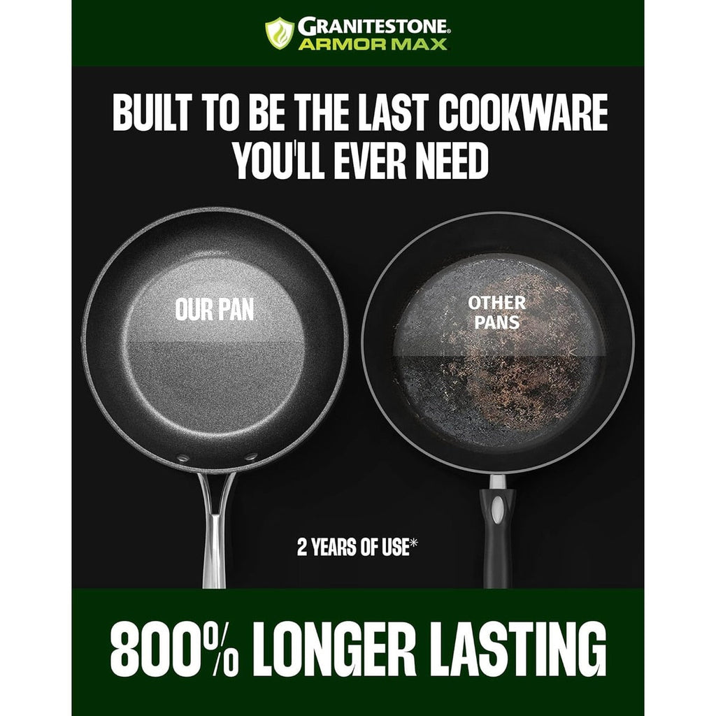 Batterie de cuisine anodisée dure Granitestone Armor Max 14 pièces