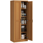 HOMCOM 63 Garde-manger de cuisine 2 portes, meuble de rangement indépendant avec étagères à 5 niveaux et 2 étagères réglables pour salle à manger