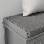 Banc à chaussures d'entrée HOMCOM avec rangement ottoman et étagères réglables, 6 compartiments et assise rembourrée, blanc/gris