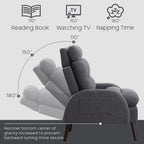 Fauteuil d'appoint HOMYKA avec dossier réglable et pouf de rangement