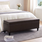 Pouf de rangement rectangulaire rembourré 50,3 x 17,50 x 18 po - Similicuir