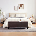 Pouf de rangement rectangulaire rembourré 50,3 x 17,50 x 18 po - Similicuir