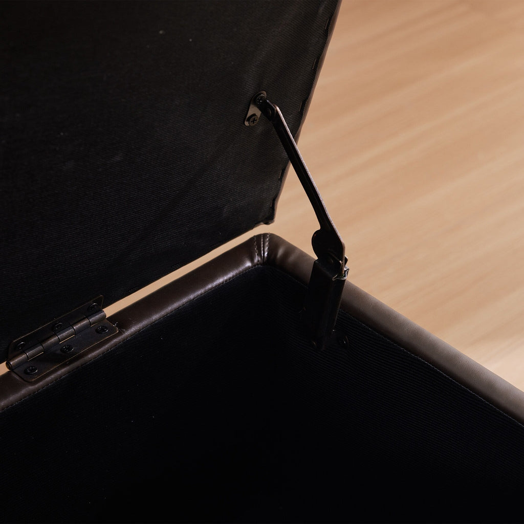 Pouf de rangement rectangulaire rembourré 50,3 x 17,50 x 18 po - Similicuir