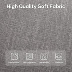 Banc d'entrée rembourré en tissu, banc de chambre pour bout de lit beige, bois massif 44 pouces