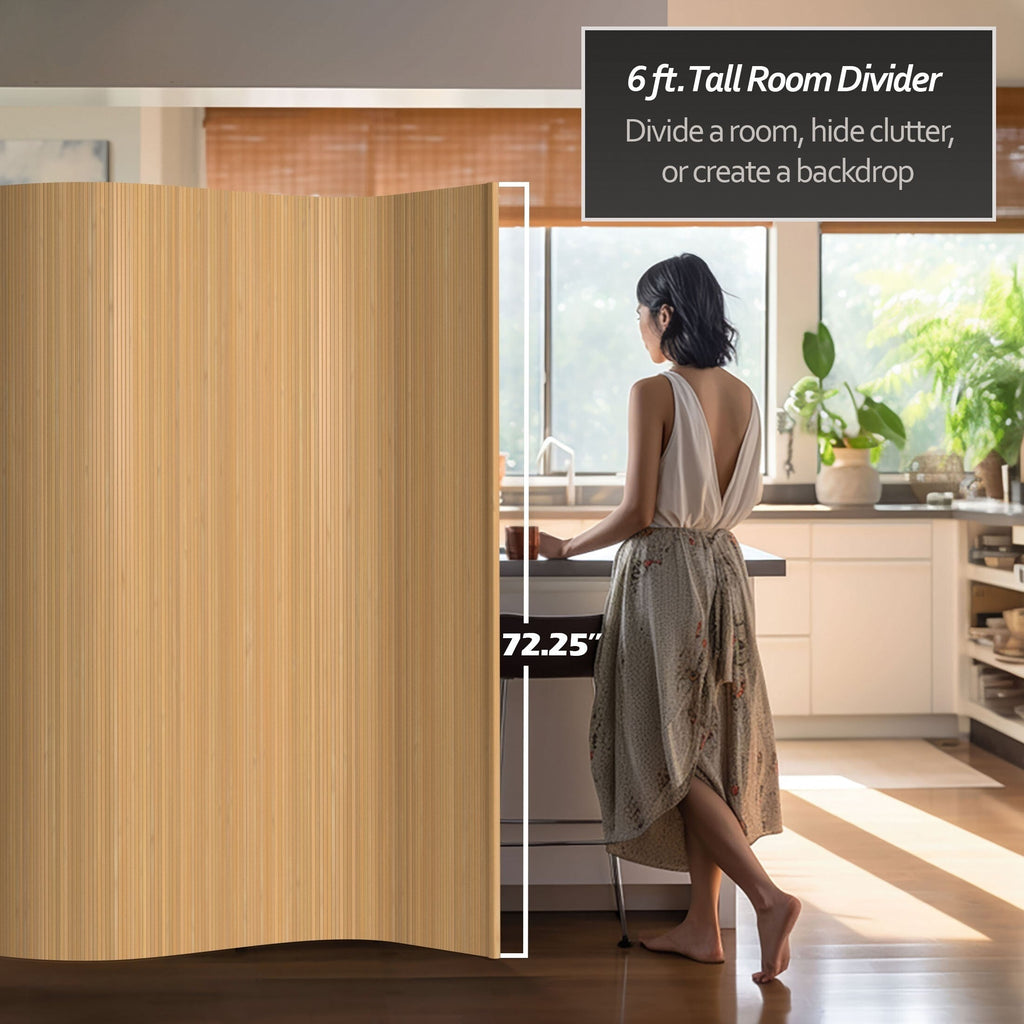 Paravent en bambou fait main de 6 pieds (Chine)