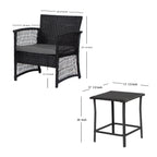 Ensemble de patio bistro en osier Heritage Outdoor 3 pièces