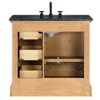 Meuble-lavabo Hervas avec plateau en marbre naturel sans miroir