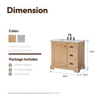 Meuble-lavabo Hervas avec plateau en marbre naturel sans miroir