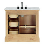 Meuble-lavabo Hervas avec plateau en marbre naturel sans miroir