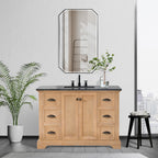 Meuble-lavabo Hervas avec plateau en marbre naturel sans miroir