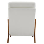 Chaise de loisirs à dossier haut en bois massif avec accoudoirs et dossier Chaise d'appoint