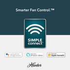 Ventilateur de plafond Hunter WiFi Whittington avec lumière LED, télécommande portable - Moulin à vent - Industriel, Ferme, Rustique - VENTILATEUR INTELLIGENT !