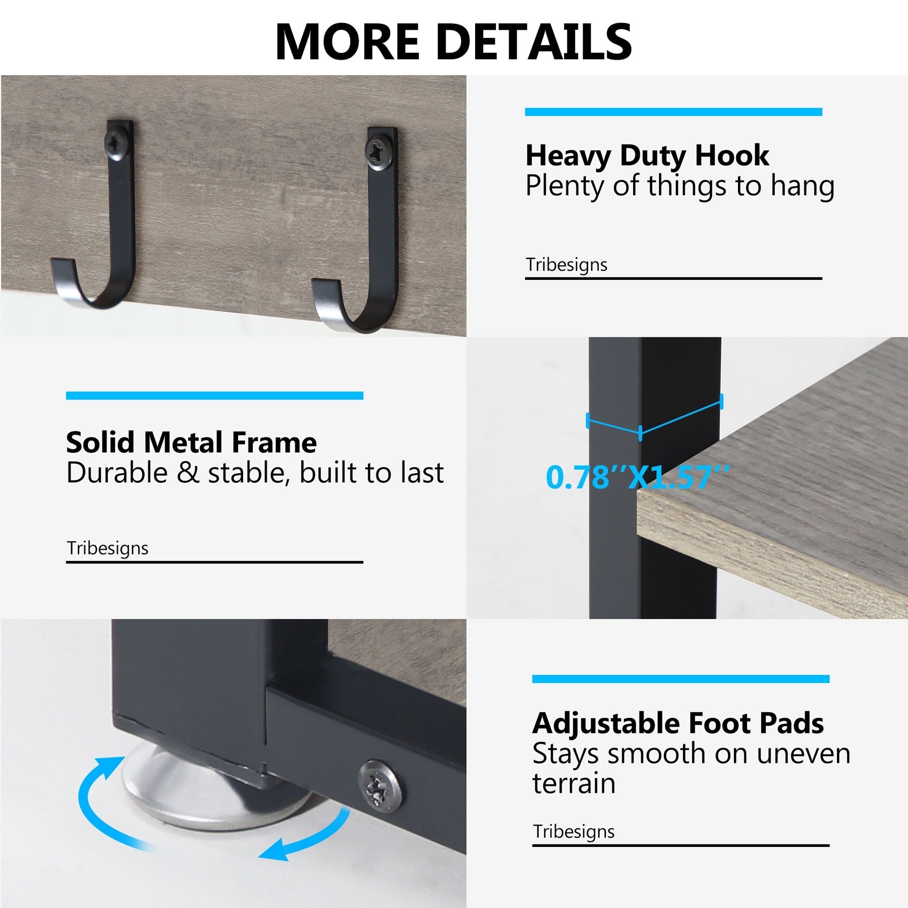 Ensemble de porte-manteaux et de bancs à chaussures pour entrée, porte-manteaux et porte-chaussures de style industriel