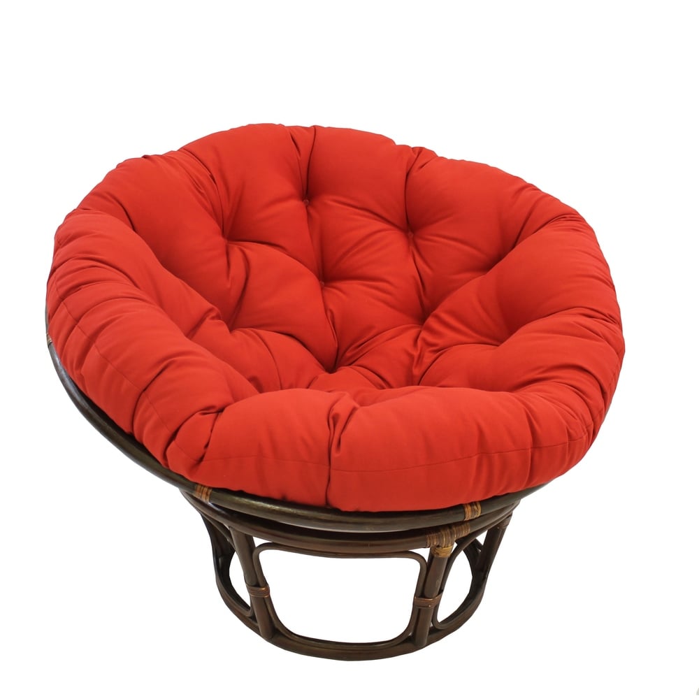 Chaise Papasan Bali en rotin de 42 pouces avec coussin en sergé